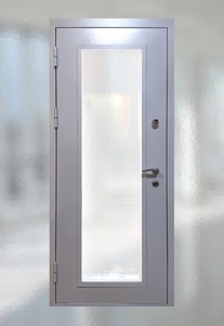 Порошковая дверь со стеклом, внешняя сторона