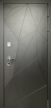 Дверь с современными панелями МДФ серого цвета