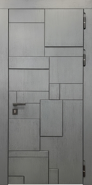 Дверь для квартиры с серыми 3D панелями МДФ