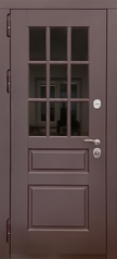 Термодверь с остеклением и коричневыми панелями МДФ