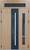 Полуторная остекленная термодверь с фрамугой, бугельной ручкой и двухцветными панелями МДФ