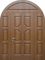 Арочная входная группа с терморазрывом, скрытыми петлями и отделкой МДФ со шпоном